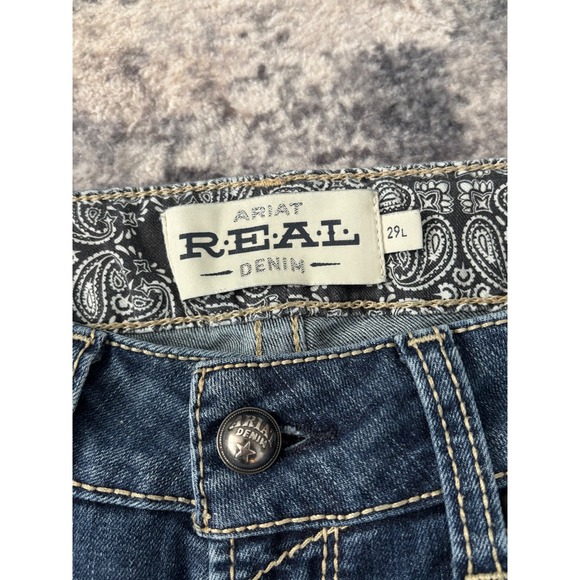 Ariat Real Denim Bootcut Blue Jeans Womens Size 29L Ranch Rodeo Cowgirl Western - Picture 10 of 15